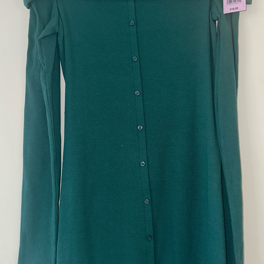 Teal Button-up sweater dress SIZE MEDIUM